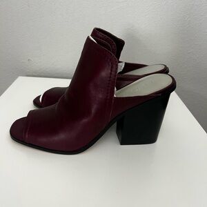 1. State Burgandy Mules with Block Heel